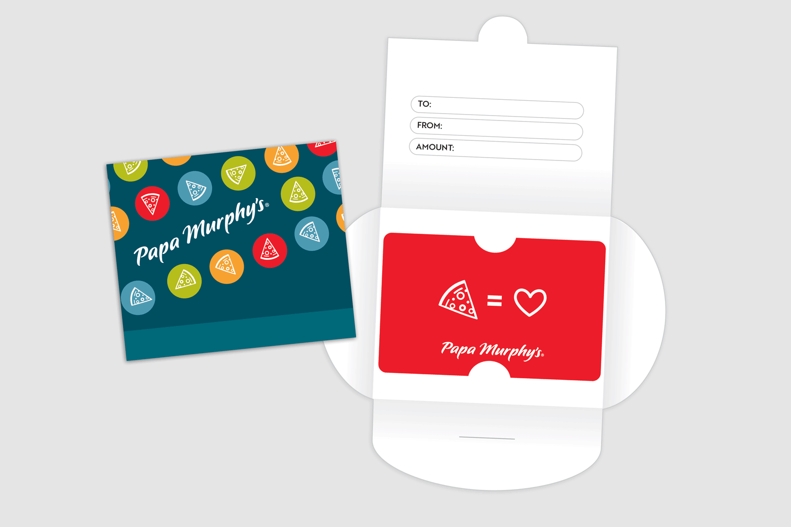 Papa Murphy's gift card packaging