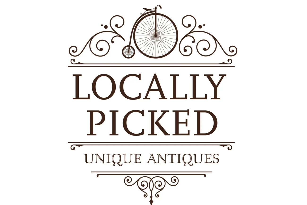 Locally Picked Antiques Logo Design Signage Priscilla Creative Branding